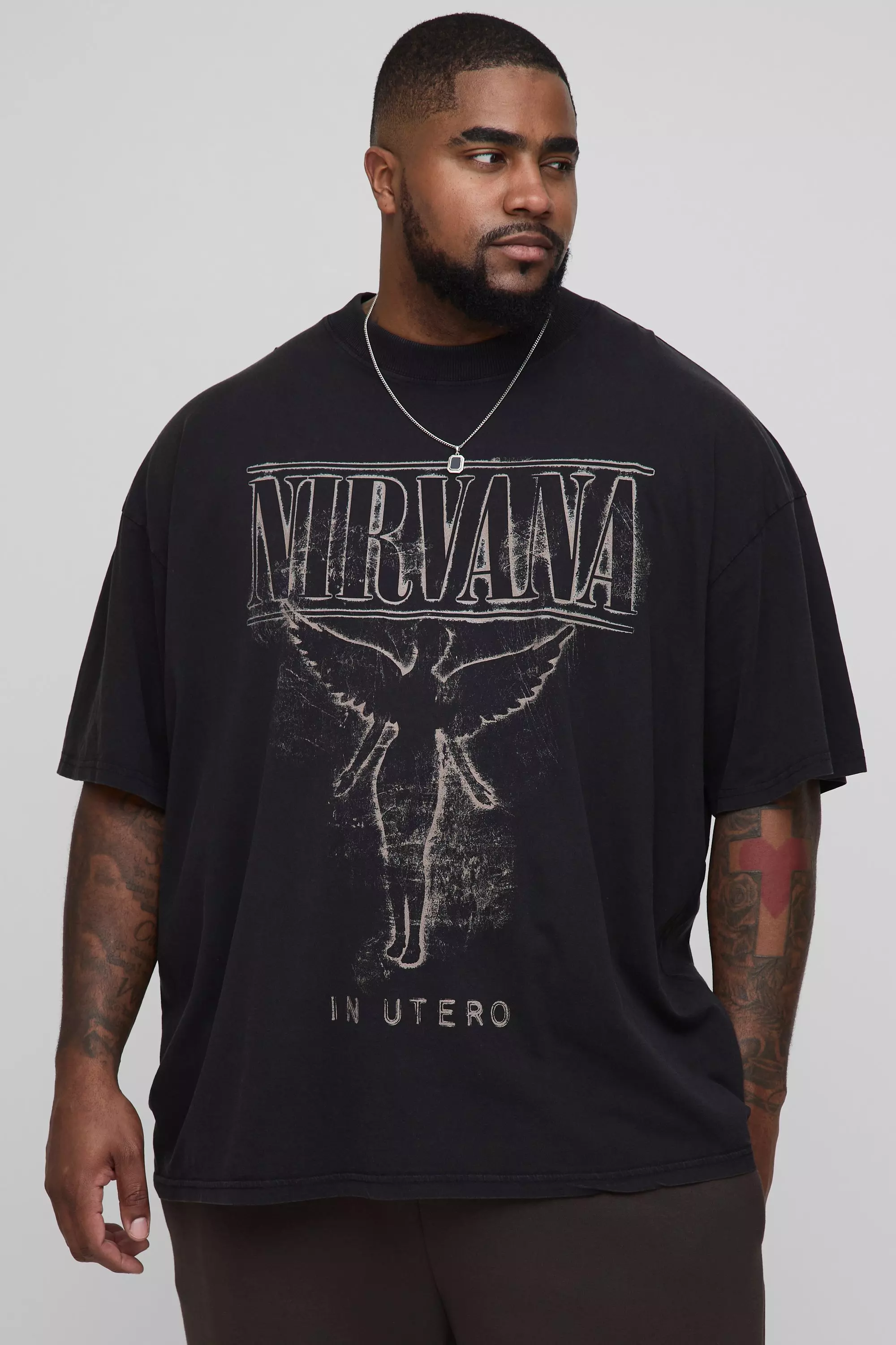 【boohoo】MAN Oversized Nirvana Face License T-shirt New Boohooman OVERSIZED NIRVANA FACE LICENSE T-SHIRT size